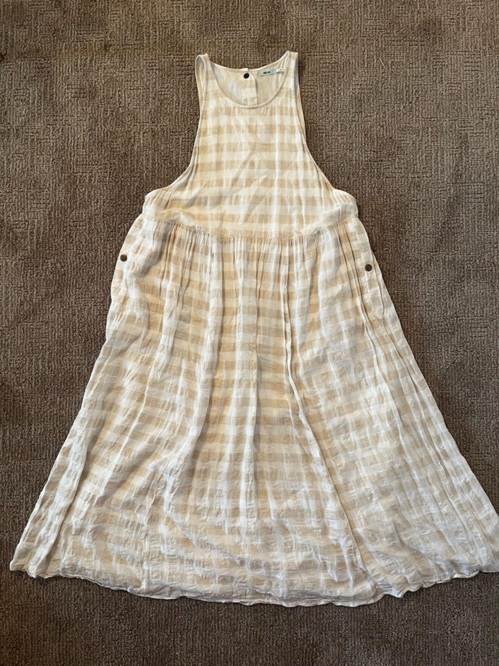 Urban Outfitters Kimchi blue Cream Gingham Midi Dress